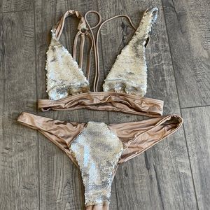 Beach bunny nude sequin swim